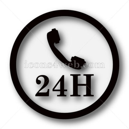 24H phone simple icon. 24H phone simple button. - Website icons