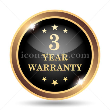 3 year warranty gold icon. - Website icons