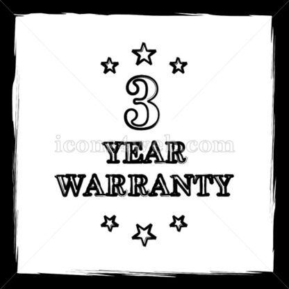 3 year warranty sketch icon. - Website icons
