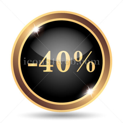 40 percent discount gold icon. - Website icons