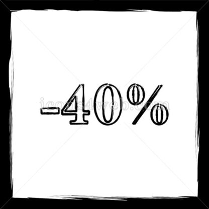 40 percent discount sketch icon. - Website icons
