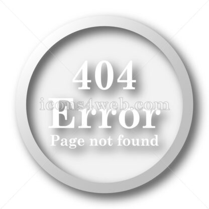 404 error white icon. 404 error white button - Website icons