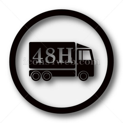 48H delivery truck simple icon. 48H delivery truck simple button. - Website icons
