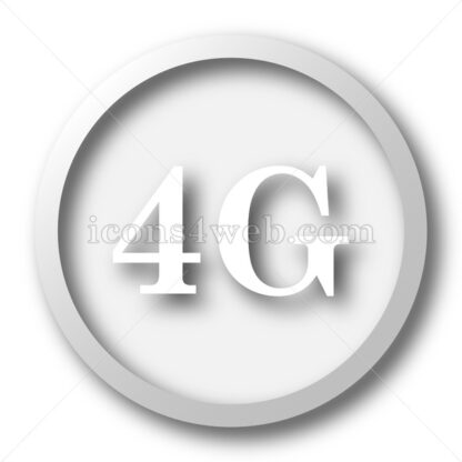 4G white icon. 4G white button - Website icons