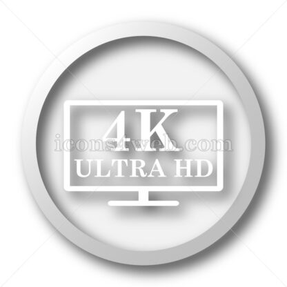 4K ultra HD white icon. 4K ultra HD white button - Website icons