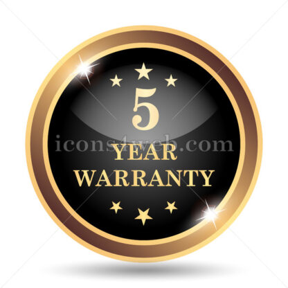 5 year warranty gold icon. - Website icons