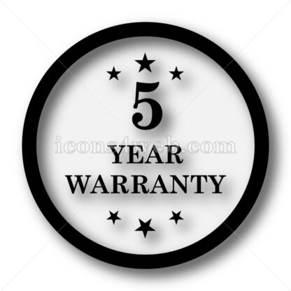 5 year warranty simple icon. 5 year warranty simple button. - Website icons