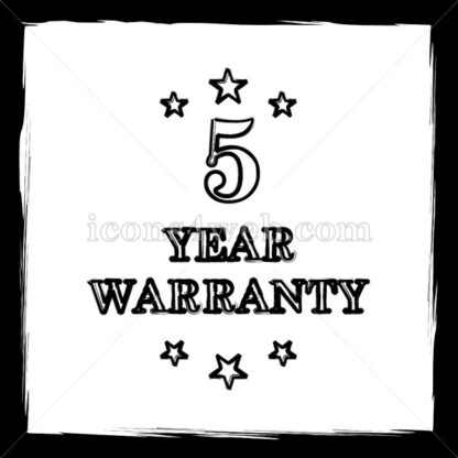 5 year warranty sketch icon. - Website icons