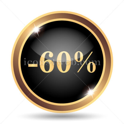 60 percent discount gold icon. - Website icons