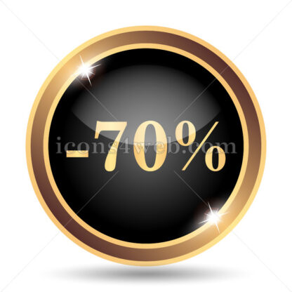 70 percent discount gold icon. - Website icons