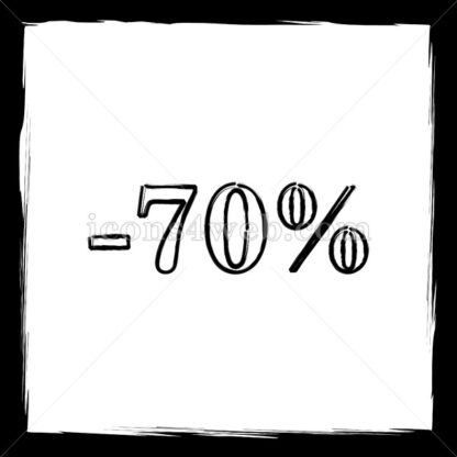 70 percent discount sketch icon. - Website icons