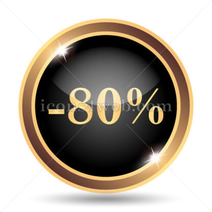80 percent discount gold icon. - Website icons