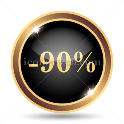 90 percent discount gold icon. - Website icons