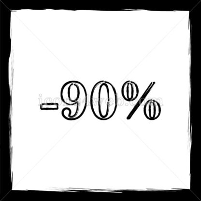 90 percent discount sketch icon. - Website icons