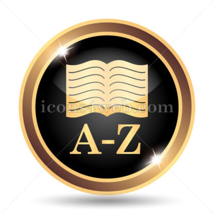 A-Z book gold icon. - Website icons
