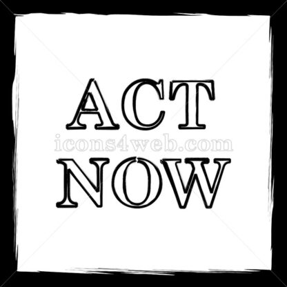 Act now sketch icon. - Website icons