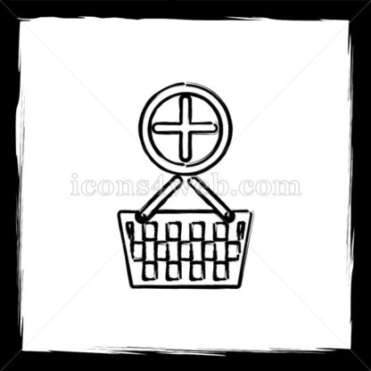 Add to basket sketch icon. - Website icons