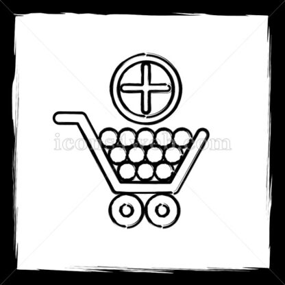 Add to shopping cart sketch icon. - Website icons