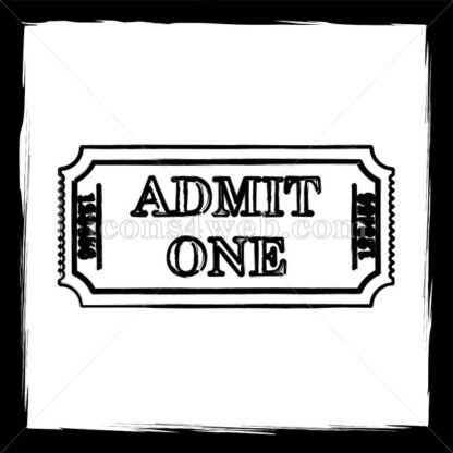 Admin one ticket sketch icon. - Website icons