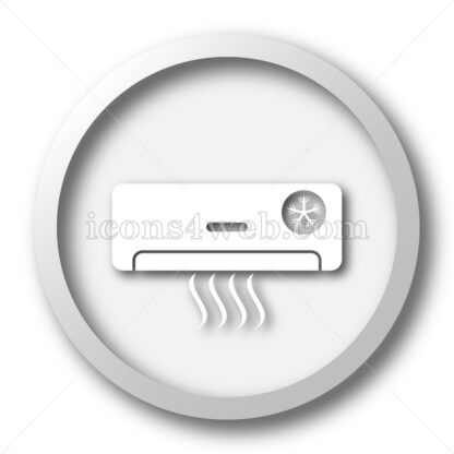 Air conditioner white icon. Air conditioner white button - Website icons