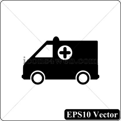 Ambulance black icon. EPS10 vector. - Website icons
