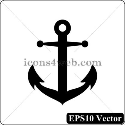 Anchor black icon. EPS10 vector. - Website icons