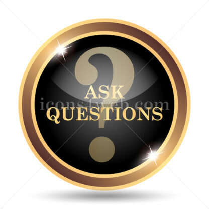 Ask questions gold icon. - Website icons