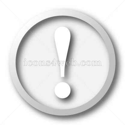Attention white icon. Attention white button - Website icons