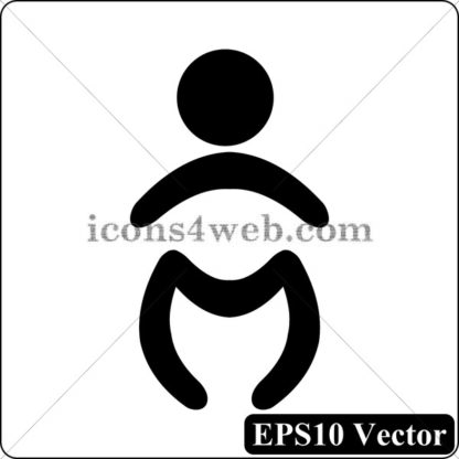 Baby black icon. EPS10 vector. - Website icons