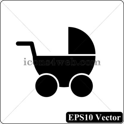 Baby carriage black icon. EPS10 vector. - Website icons