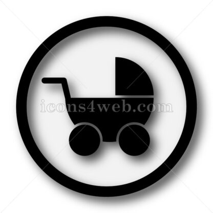 Baby carriage simple icon. Baby carriage simple button. - Website icons
