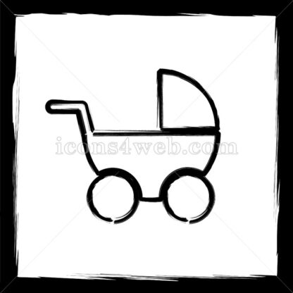 Baby carriage sketch icon. - Website icons