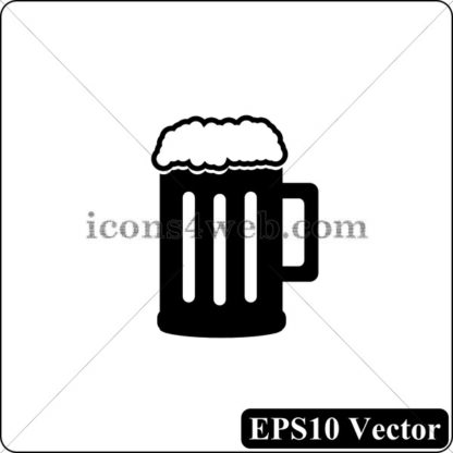 Beer black icon. EPS10 vector. - Website icons