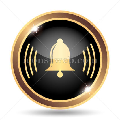 Bell ringing gold icon. - Icons for website