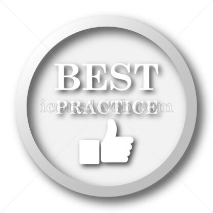 Best practice white icon. Best practice white button - Website icons