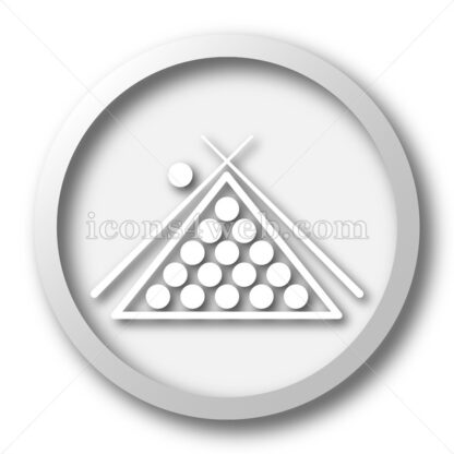 Billiard white icon. Billiard white button - Website icons
