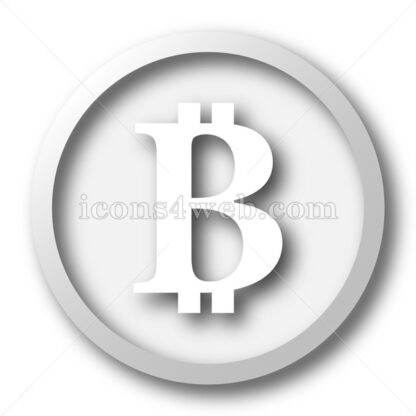 Bitcoin white icon. Bitcoin white button - Website icons
