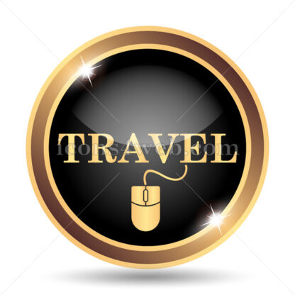 Book online travel gold icon. - Website icons