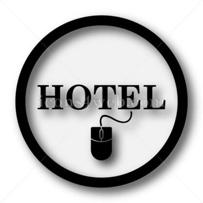Booking hotel online simple icon. Hotel simple button. - Website icons
