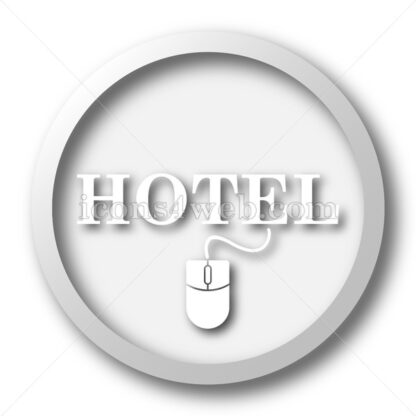 Booking hotel online white icon. Booking hotel online white button - Website icons