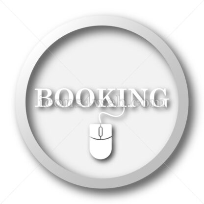 Booking white icon. Booking white button - Website icons