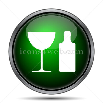 Bottle and glass internet icon. - Website icons