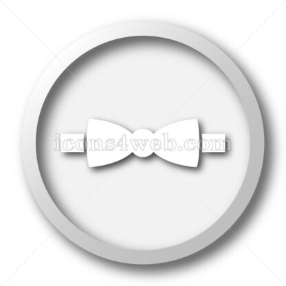 Bow tie white icon. Bow tie white button - Website icons