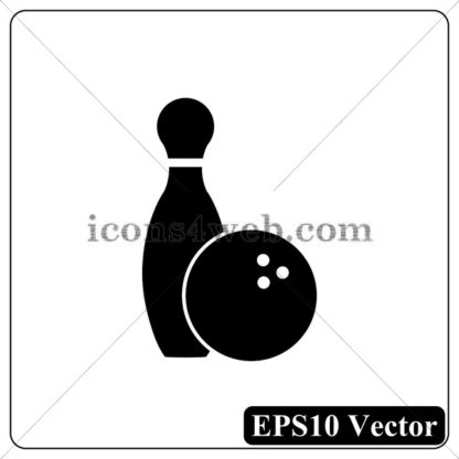Bowling black icon. EPS10 vector. - Website icons