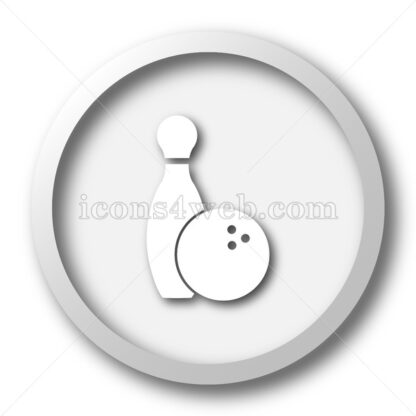Bowling white icon. Bowling white button - Website icons