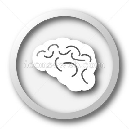 Brain white icon. Brain white button - Website icons