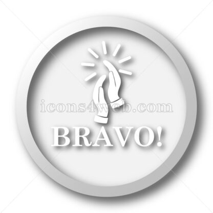 Bravo white icon. Bravo white button - Website icons