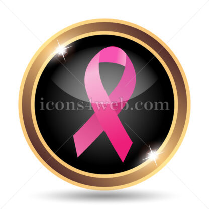 Breast cancer ribbon gold icon. - Website icons