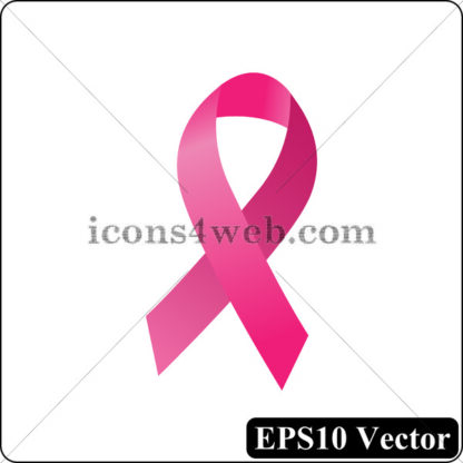 Breast cancer ribbon icon. EPS10 vector. - Stock vector