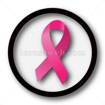 Breast cancer ribbon simple icon. Breast cancer ribbon simple button. - Website icons